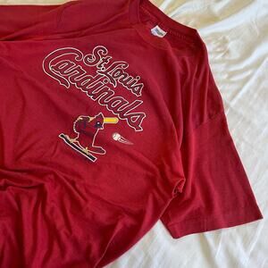 1980s St Louis Cardinals Trenches Red T-Shirt Size XL